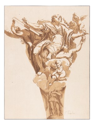 JOHANN GOTTLIEB PRESTEL (GERMANY / GERMAN 1739 - 1808) - Saint John the Evangelist (according to Domenichino)