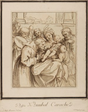 JOHANN GOTTLIEB PRESTEL (GERMANY / GERMAN 1739 - 1808) - Madonna with Children and Saints (after Carracci)