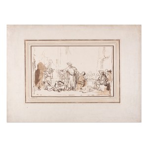 ADAM VON BARTSCH (AUSTRIA / AUSTRIAN 1757 - 1821) - The Parable of the Wedding Banquet (after Rembrandt)