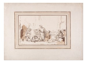 ADAM VON BARTSCH (AUSTRIA / AUSTRIAN 1757 - 1821) - The Parable of the Wedding Banquet (after Rembrandt)