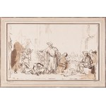ADAM VON BARTSCH (AUSTRIA / AUSTRIAN 1757 - 1821) - The Parable of the Wedding Banquet (after Rembrandt)