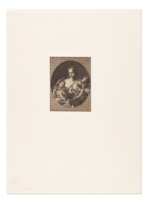 FRIEDRICH JOHN (GERMANY / GERMAN 1769 - 1843) - Charity (artwork by Carlo Cignani)