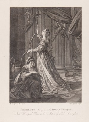 ANTONIO RAGONA (ITALY / ITALIAN 1769 - 1853) - Penelope taking down Odysseus' bow (after A. Kauffman)