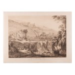 JEAN JACQUES DE BOISSIEU (FRANCE / FRENCH 1736 - 1810) - Temple de la Sibylle Tiburtine and Tivoli and River Landscape