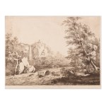 JEAN JACQUES DE BOISSIEU (FRANCE / FRENCH 1736 - 1810) - Temple de la Sibylle Tiburtine and Tivoli and River Landscape