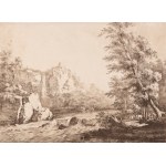 JEAN JACQUES DE BOISSIEU (FRANCE / FRENCH 1736 - 1810) - Temple de la Sibylle Tiburtine and Tivoli and River Landscape