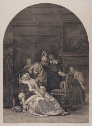 JOHANN NEPOMUK STRIXNER (GERMANY / GERMAN 1782 - 1855) - La Défaillance (after F. van Mieris)