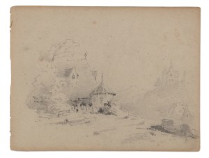AUGUST BEDŘICH PIEPENHAGEN (CZECH / BOHEMIAN 1791 - 1868) - Landscape study with castle