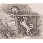 JOHANN ADAM KLEIN (GERMANY / GERMAN 1792 - 1875) - The cat in the stable
