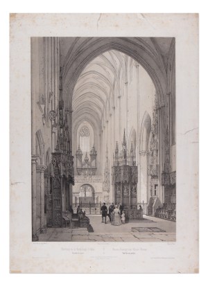 AUGUSTE MATHIEU (FRANCE / FRENCH 1810 - 1864) - Interior of the Cathedral of Ulm