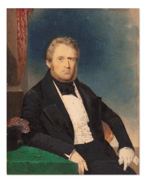 THADDÄUS MAYER (AUSTRIA / AUSTRIAN 1814 - 1856) - Miniature portrait of a man