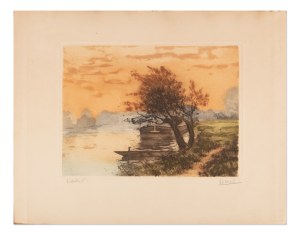 LUCIEN DASSELBORNE (FRANCE / FRENCH 1873 - 1962) - Early evening on the river
