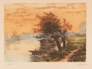 LUCIEN DASSELBORNE (FRANCE / FRENCH 1873 - 1962) - Early evening on the river