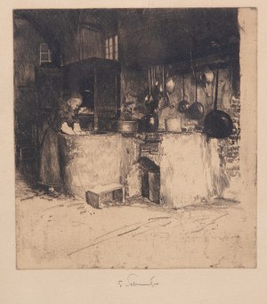 FERDINAND SCHMUTZER (AUSTRIA / AUSTRIAN 1870 - 1928) - Monk in the kitchen