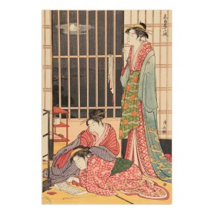 TORII KIYONAGA 鳥居 清長 (JAPAN / JAPANESE 1752 - 1815) - Twelve Months in the South: The Ninth Month (美南見十二候　九月)