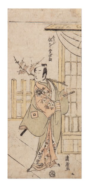 TORII KIYOTSUNE (JAPANESE WOODBLOCK PRINT) (JAPAN / JAPANESE 1757 - 1779) - Actor Matsumoto Kôshirô as Tadanobu