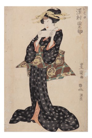UTAGAWA TOYOKUNI 歌川 豊国 (JAPAN / JAPANESE 1769 - 1825) - Sawamura Tanosuke II as Courtesan Osono