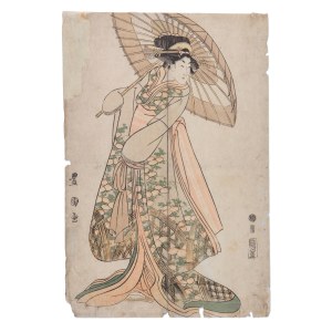 UTAGAWA TOYOKUNI 歌川 豊国 (JAPAN / JAPANESE 1769 - 1825) - Bijin with parasol