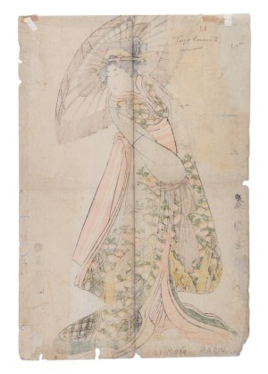 UTAGAWA TOYOKUNI 歌川 豊国 (JAPAN / JAPANESE 1769 - 1825) - Bijin with parasol