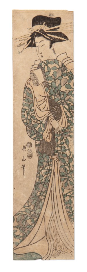KEISAI EISEN 渓斎 英泉 (JAPAN / JAPANESE 1790 - 1848) - Courtesan figure