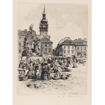 JOSEF FERDINAND BENESCH (CZECH / BOHEMIAN 1875 - 1954) - Cabbage market in Brno
