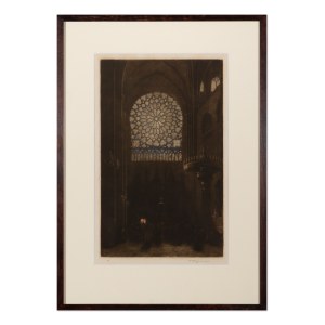 FRANTIŠEK TAVÍK ŠIMON (CZECH / BOHEMIAN 1877 - 1942) - Rosette in Notre Dame