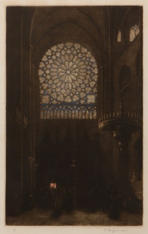 FRANTIŠEK TAVÍK ŠIMON (CZECH / BOHEMIAN 1877 - 1942) - Rosette in Notre Dame