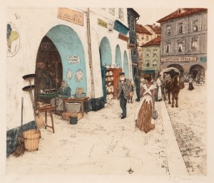 FRANTIŠEK TAVÍK ŠIMON (CZECH / BOHEMIAN 1877 - 1942) - From the Coal Market in Prague