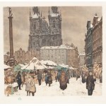 TAVÍK FRANTIŠEK ŠIMON (CZECH / BOHEMIAN 1877 - 1942) - St. Nicholas Market on Old Town Square