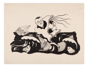 VÁCLAV HÜBSCHMANN, VÁCLAV KLIMÁNEK, JOSEF ROHAN, JOZEF ČEJKA AND OTHERS (CZECH / BOHEMIAN) - Collection of 17 illustrations and cartoons
