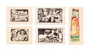 PAUL GAUGUIN (FRANCE / FRENCH 1848 - 1903) - Bundle of 5 graphic sheets from Tahiti