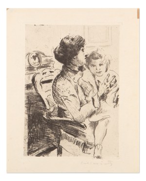 LOVIS CORINTH (GERMANY / GERMAN 1858 - 1925) - Mother and child