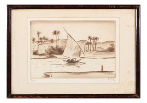 EMIL ORLIK (CZECH / BOHEMIAN 1870 - 1932) - Nile landscape with felucca