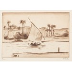 EMIL ORLIK (CZECH / BOHEMIAN 1870 - 1932) - Nile landscape with felucca