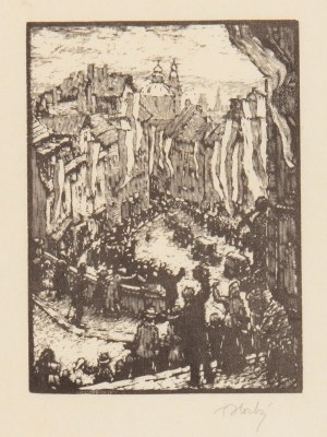 FRANTIŠEK HORKÝ (CZECH / BOHEMIAN 1879 - 1936) - Arrival of the President at the Castle