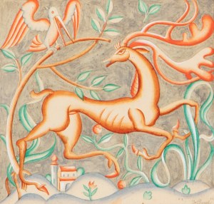 JOSEF DURYCH (CZECH / BOHEMIAN 1898 - 1973) - Bestiary deer