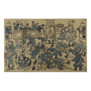 JOSEF LADA (CZECH / BOHEMIAN 1887 - 1957) - Pub fight
