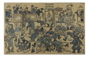 JOSEF LADA (CZECH / BOHEMIAN 1887 - 1957) - Pub fight