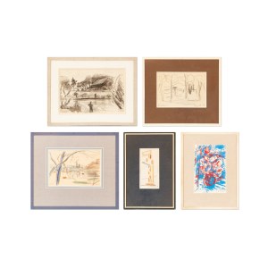JAROSLAV GRUS (CZECH / BOHEMIAN 1891 - 1983) - A set of four drawings and one graphic sheet