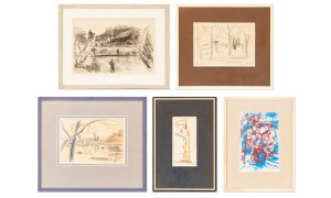 JAROSLAV GRUS (CZECH / BOHEMIAN 1891 - 1983) - A set of four drawings and one graphic sheet