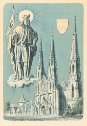 CYRIL BOUDA (CZECH / BOHEMIAN 1901 - 1984) - Saint Wenceslas (Saint Wenceslas Cathedral in Olomouc)