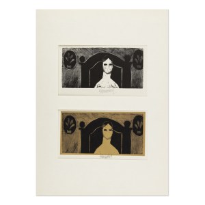 VLADIMÍR KOMÁREK (CZECH / BOHEMIAN 1928 - 2002) - Alone in bed - two graphic sheets