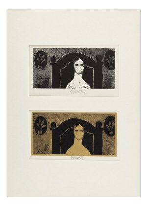 VLADIMÍR KOMÁREK (CZECH / BOHEMIAN 1928 - 2002) - Alone in bed - two graphic sheets