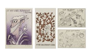 STANISLAV HOLÝ (CZECH / BOHEMIAN 1943 - 1998) - Four New Year's cards