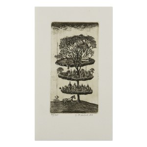 JINDŘICH PILEČEK (CZECH / BOHEMIAN 1944 - 2002) - Bookplate Fr. Fisherman