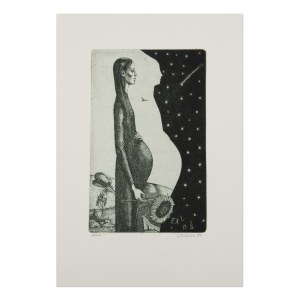JINDŘICH PILEČEK (CZECH / BOHEMIAN 1944 - 2002) - Bookplate R.Š.