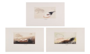 LADISLAV KUKLÍK (CZECH / BOHEMIAN 1947*) - Nudes of girls by a tree - 3 graphic sheets