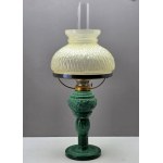 Oil lamp malachite glass Curt Schlevogot - Czechoslovakia 1960s