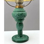 Oil lamp malachite glass Curt Schlevogot - Czechoslovakia 1960s