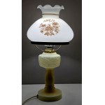 Art Nouveau table lamp - uranium base - Czechoslovakia - 1930s [ uranium glass ].